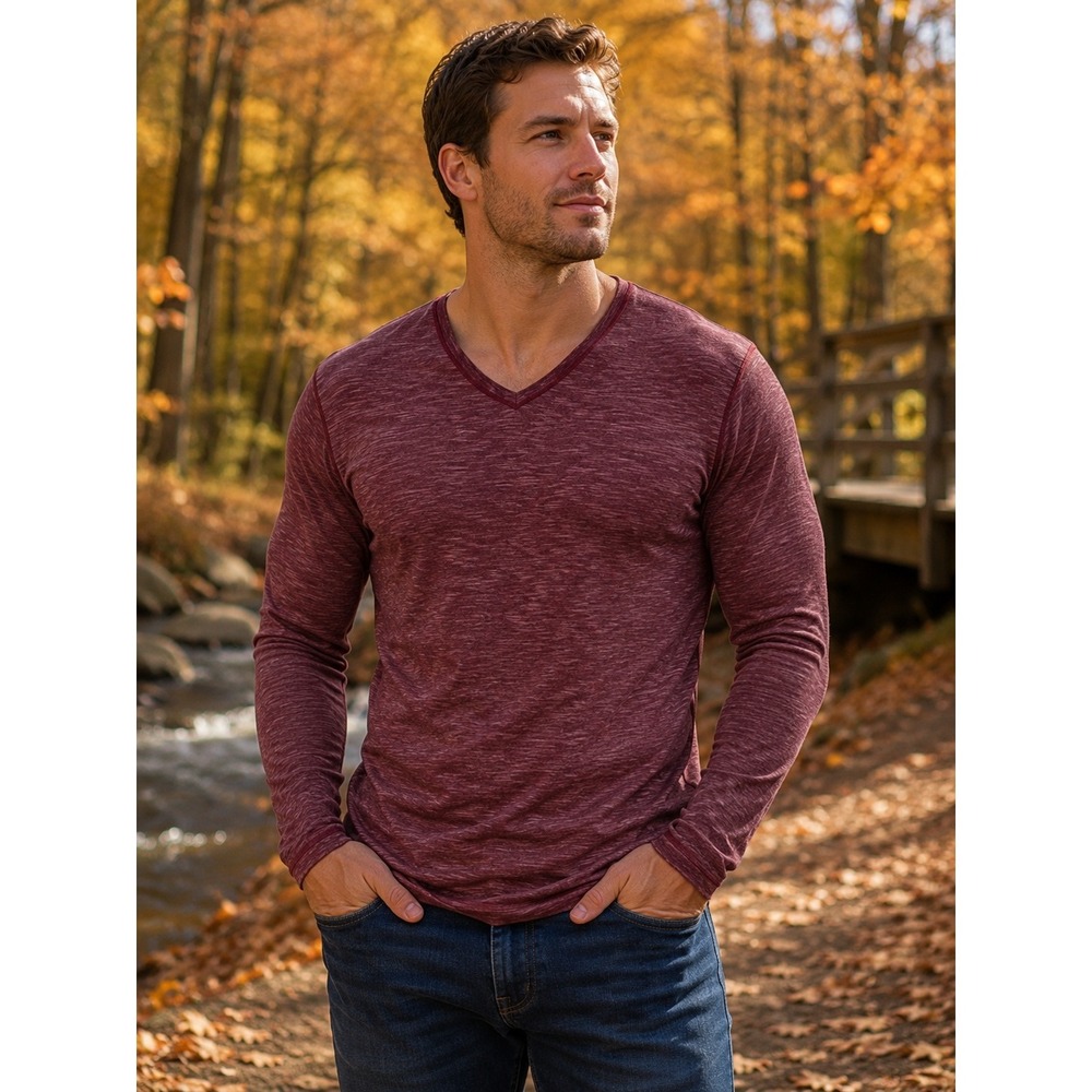 Cutter & Buck Jersey Tee Mens XXL Slim Fit Maroon Athletic Fall Layering Casual